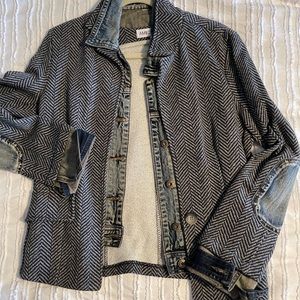 Vintage layered denim jacket blazer